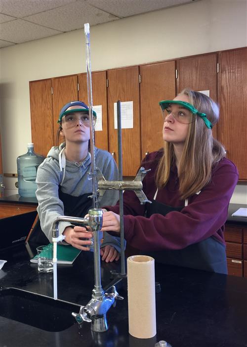 Two girls science experiment Two girls science experiment
